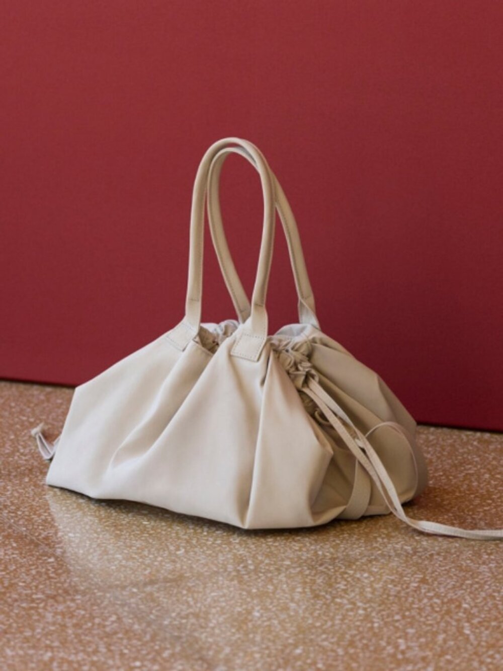 NWOT UNIQLO Beige Drawstring Bag